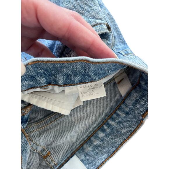 Reformation Jeans Liza High Straight in Crete Destroyed Size 24 - Picture 4 of 6